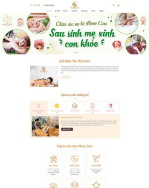 Mẫu website chăm sóc mẹ sau sinh và bé sơ sinh